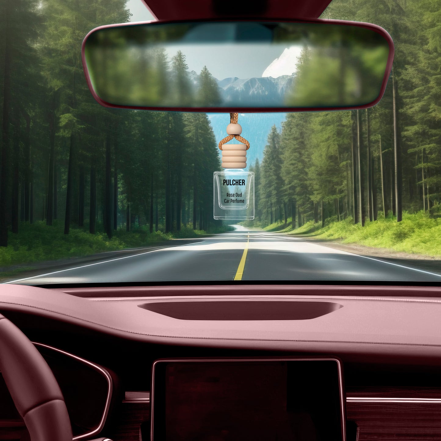 Pulcher Rose Oud Car Luxury Perfume – Hanging Car Air Fragrance Freshener