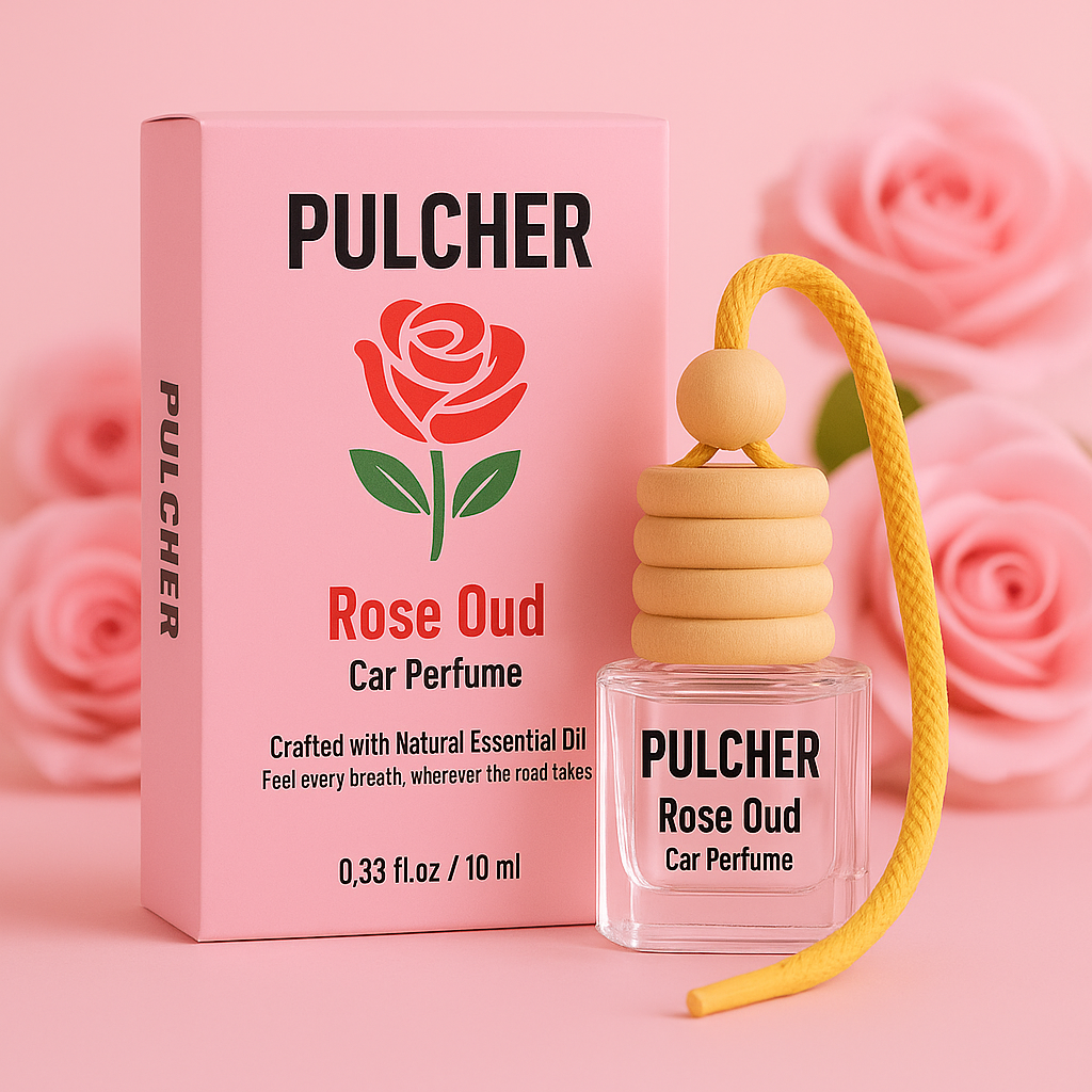 Pulcher Rose Oud Car Luxury Perfume – Hanging Car Air Fragrance Freshener