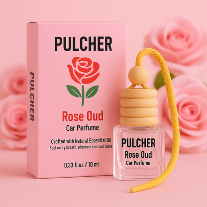 Pulcher Rose Oud Car Luxury Perfume – Hanging Car Air Fragrance Freshener